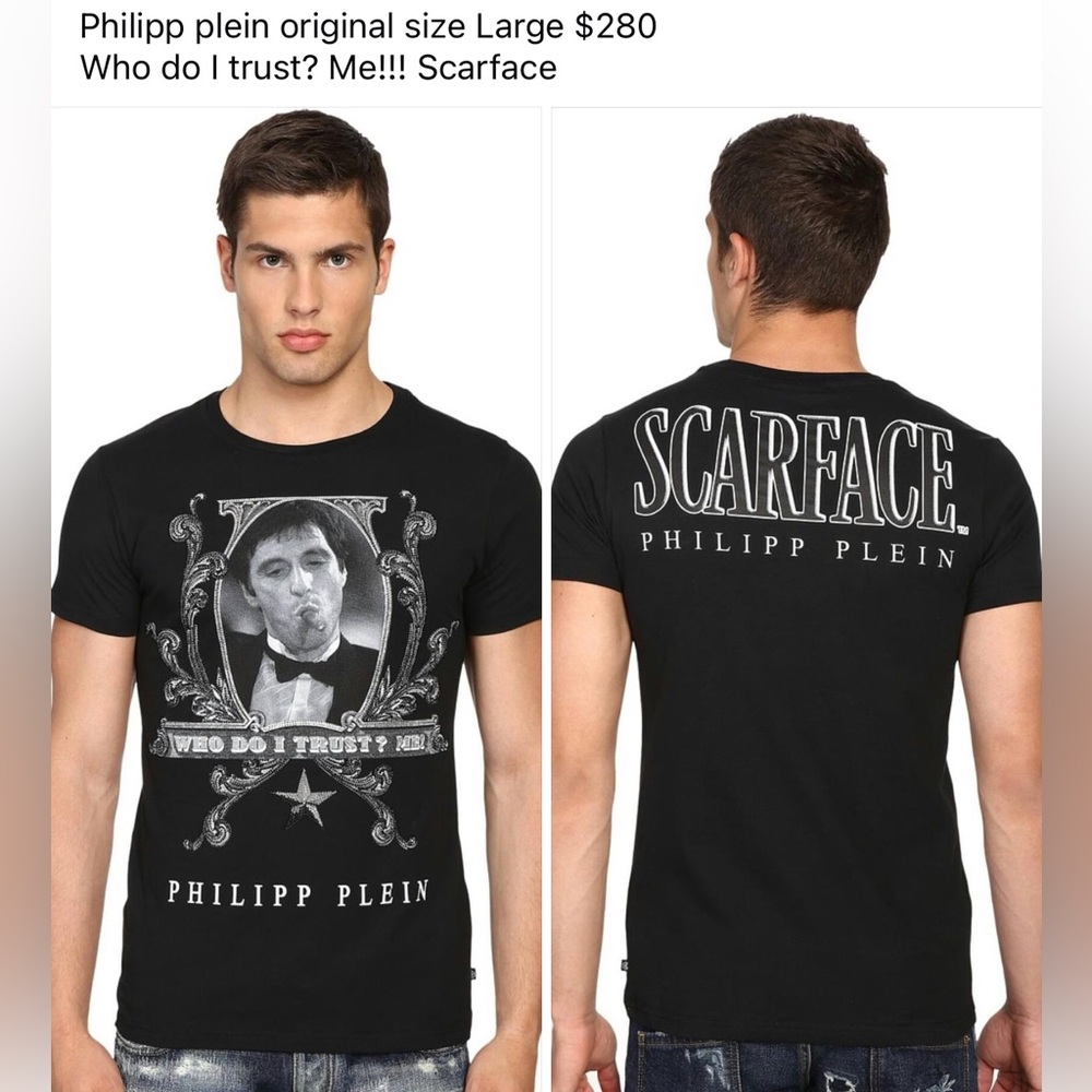 Philipp Plein T-shirt "who Do I Trust" Scarface licensed.